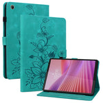 For Lenovo Tab K9 Case Lily Flower Imprint Card Slots Leather Tablet Cover