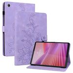 For Lenovo Tab K9 Case Lily Flower Imprint Card Slots Leather Tablet Cover