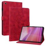 For Lenovo Tab K9 Case Lily Flower Imprint Card Slots Leather Tablet Cover