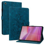 For Lenovo Tab K9 Case Lily Flower Imprint Card Slots Leather Tablet Cover