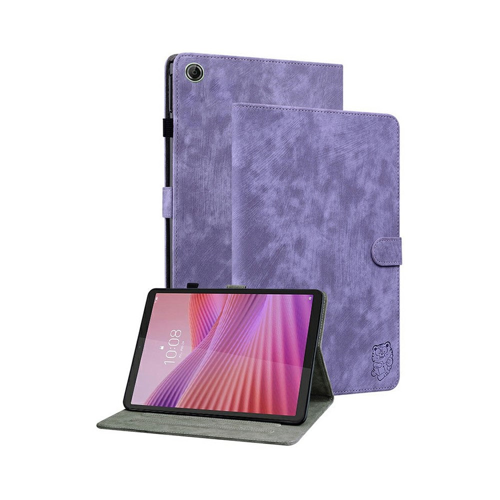 For Lenovo Tab K9 Case Tiger Imprint Anti-Scratch PU Leather Tablet Cover