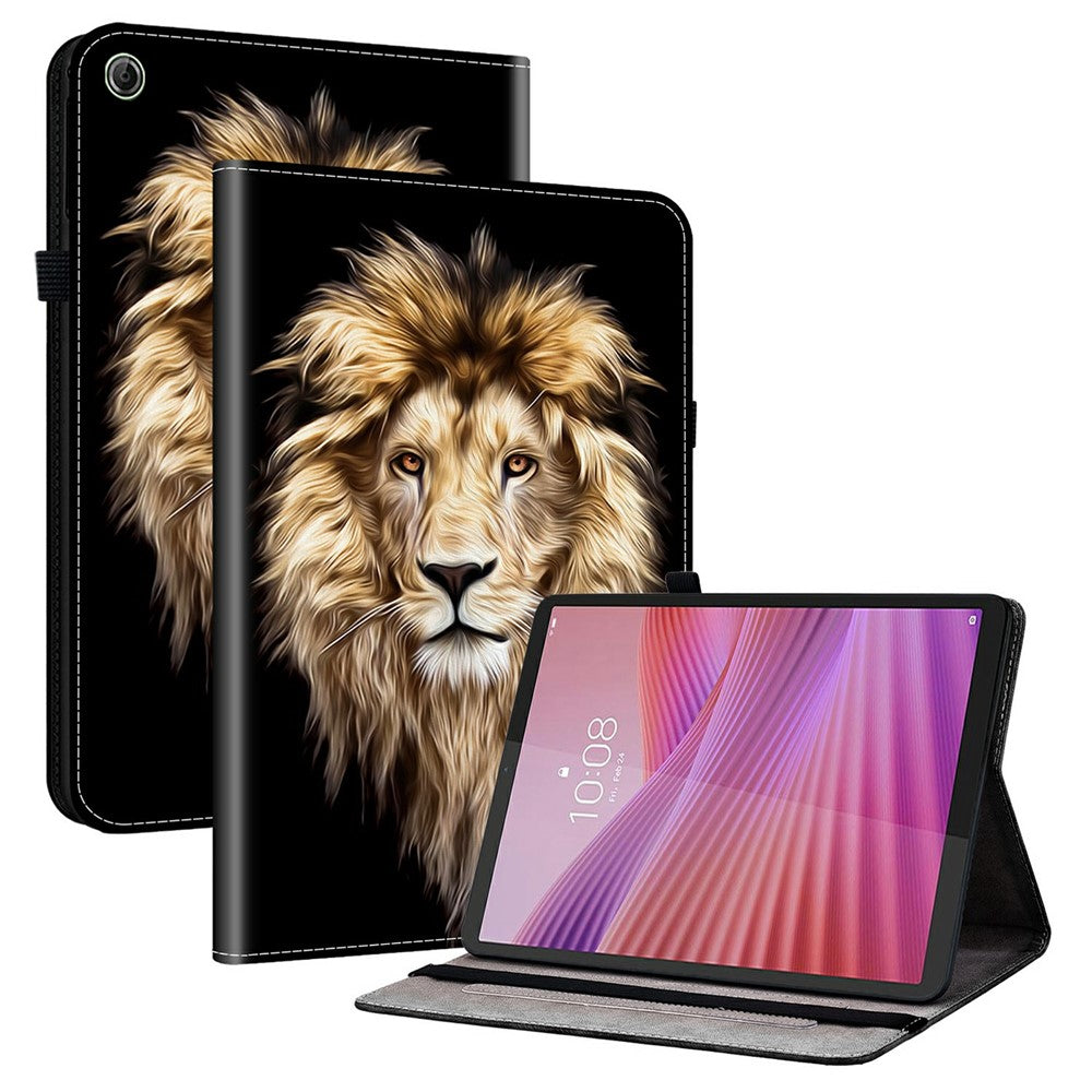 For Lenovo Tab K9 Leather Case Pattern Printed Stand Tablet Cover with Card Slots