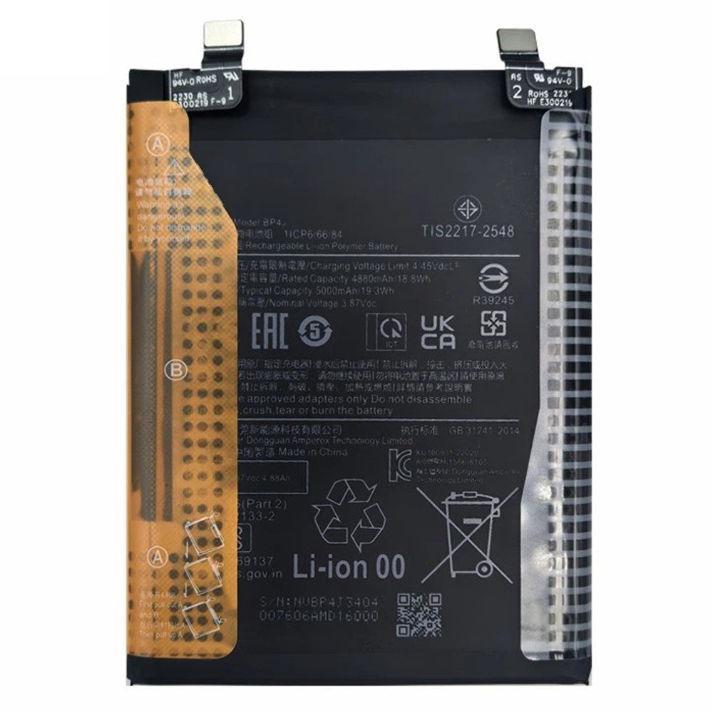 For Xiaomi Redmi Note 12 Pro+ 5G 3.87V 4880mAh Li-Polymer Battery Assembly Part (Without Logo) (Encode: BP4J)