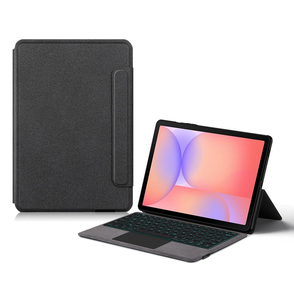 Til Samsung Galaxy Tab S10 Lite læderetui + touchpad Bluetooth-kompatibelt tastatur med baggrundsbelysning