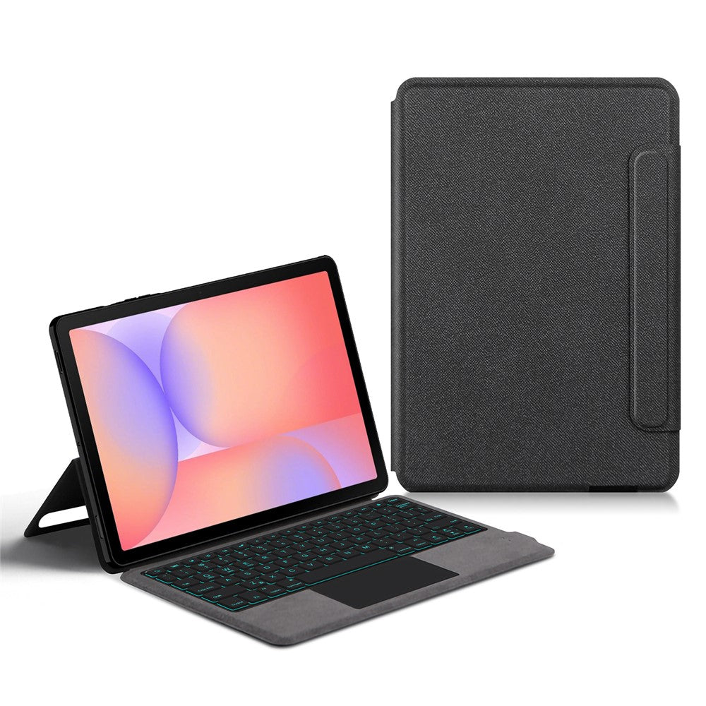 Til Samsung Galaxy Tab S10 Lite læderetui + touchpad Bluetooth-kompatibelt tastatur med baggrundsbelysning