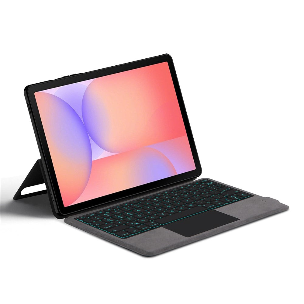 Til Samsung Galaxy Tab S10 Lite læderetui + touchpad Bluetooth-kompatibelt tastatur med baggrundsbelysning