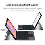 Til Samsung Galaxy Tab S10 Lite læderetui + touchpad Bluetooth-kompatibelt tastatur med baggrundsbelysning