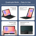 Til Samsung Galaxy Tab S10 Lite Lædercover + Bluetooth-kompatibelt Tastatur med Baggrundslys Trackpad
