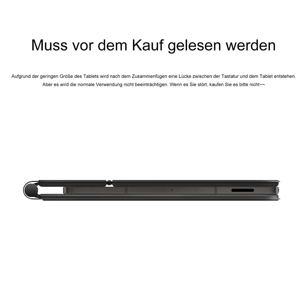 Til Samsung Galaxy Tab S10 FE / S10 Lite / S9 / S8 / S7 FE Flydende Magnetisk Bluetooth-kompatibelt Tastatur (Tysk) + Læder Tablet Etui