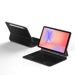 Til Samsung Galaxy Tab S10 FE / S10 Lite / S9 / S8 / S7 FE Flydende Magnetisk Bluetooth-kompatibelt Tastatur (Tysk) + Læder Tablet Etui
