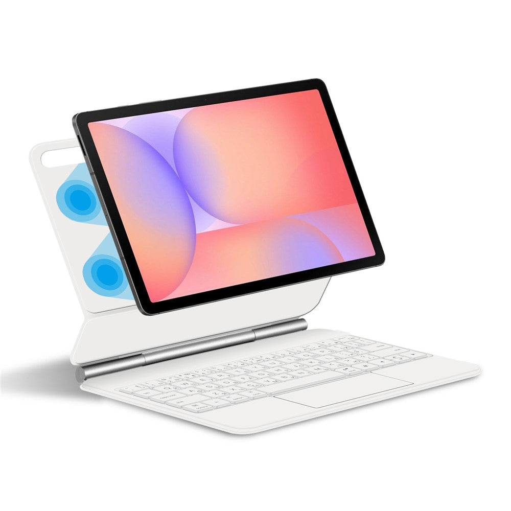 Til Samsung Galaxy Tab S10 FE / S10 Lite / S9 / S8 / S7 FE Magnetisk Flydende Bluetooth-kompatibelt Tastatur (Russisk) + Tablet Cover i Læder