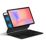 For Samsung Galaxy Tab S10 FE / S10 Lite / S9 / S8 / S7 FE Magnetic Floating Bluetooth-Compatible Keyboard (Spanish) + Leather Tablet Case