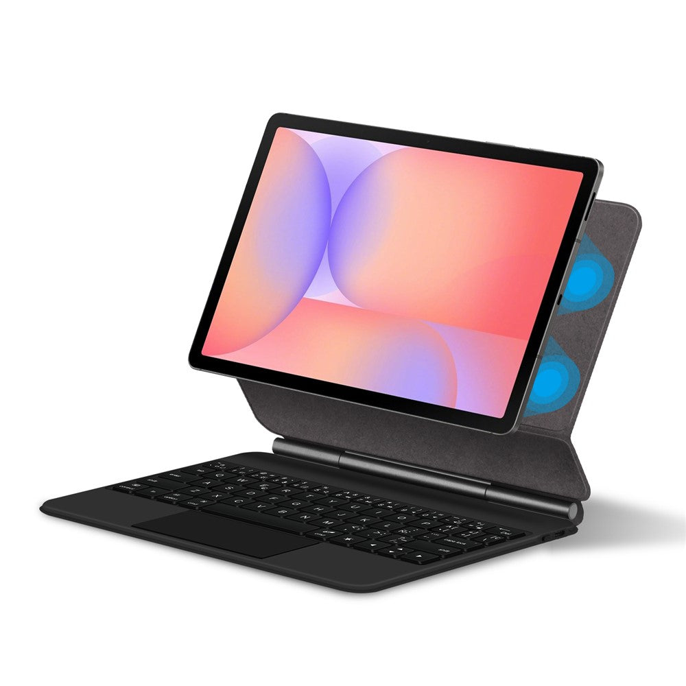 For Samsung Galaxy Tab S10 FE / S10 Lite / S9 / S8 / S7 FE Magnetic Floating Bluetooth-Compatible Keyboard (Spanish) + Leather Tablet Case