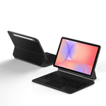 For Samsung Galaxy Tab S10 FE / S10 Lite / S9 / S8 / S7 FE Magnetic Floating Bluetooth-Compatible Keyboard (Spanish) + Leather Tablet Case