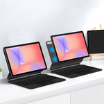 For Samsung Galaxy Tab S10 FE / S10 Lite / S9 / S8 / S7 FE Magnetic Floating Bluetooth-Compatible Keyboard (Spanish) + Leather Tablet Case