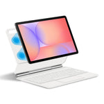 For Samsung Galaxy Tab S10 FE / S10 Lite / S9 / S8 / S7 FE Magnetic Floating Bluetooth-Compatible Keyboard (Spanish) + Leather Tablet Case