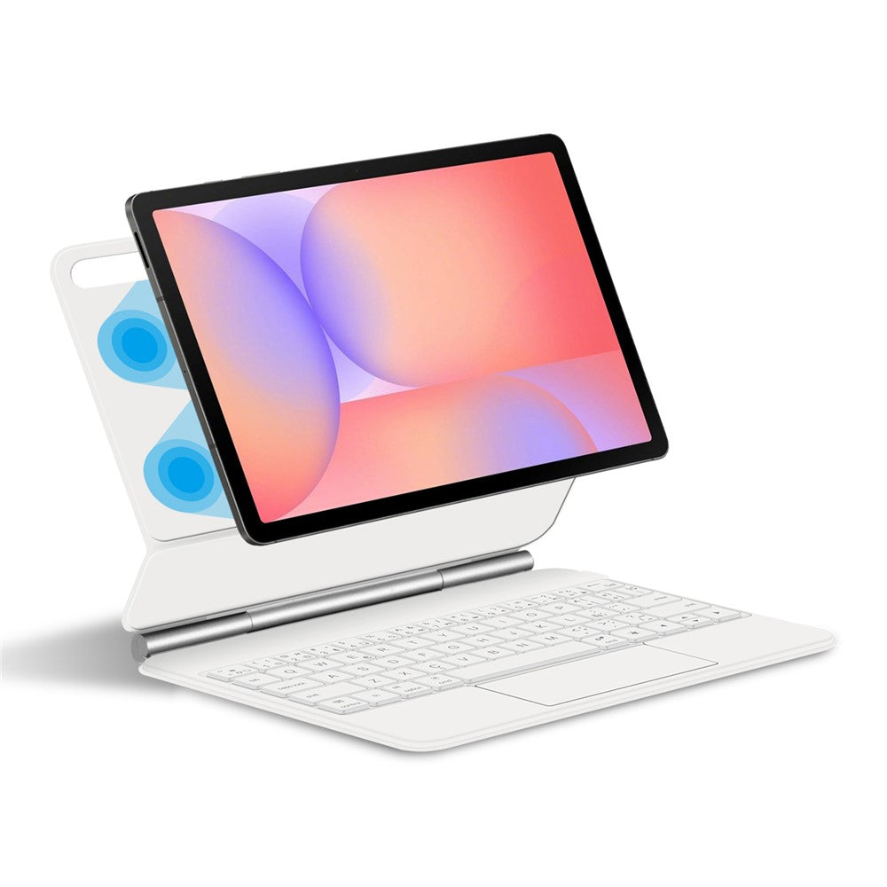For Samsung Galaxy Tab S10 FE / S10 Lite / S9 / S8 / S7 FE Magnetic Floating Bluetooth-Compatible Keyboard (Spanish) + Leather Tablet Case