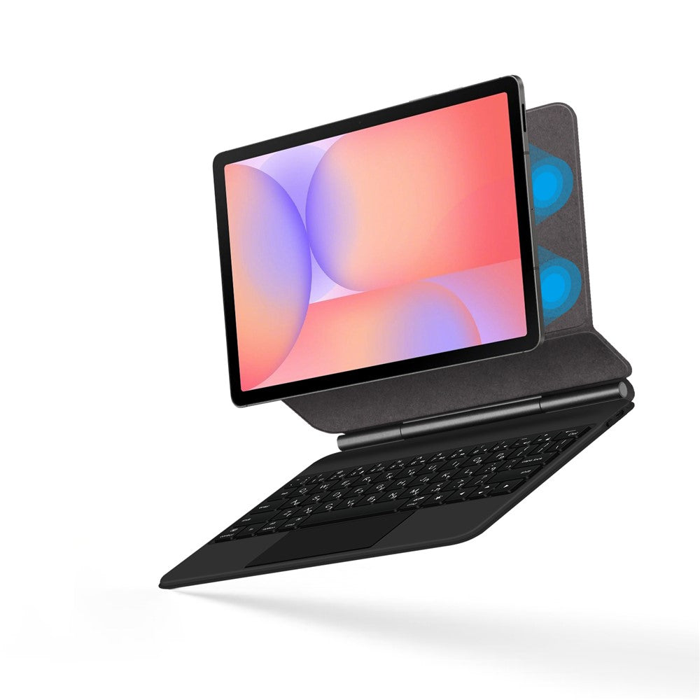 For Samsung Galaxy Tab S10 FE / S10 Lite / S9 / S8 / S7 FE Magnetic Floating Bluetooth-Compatible Keyboard (Hebrew) + Leather Tablet Case
