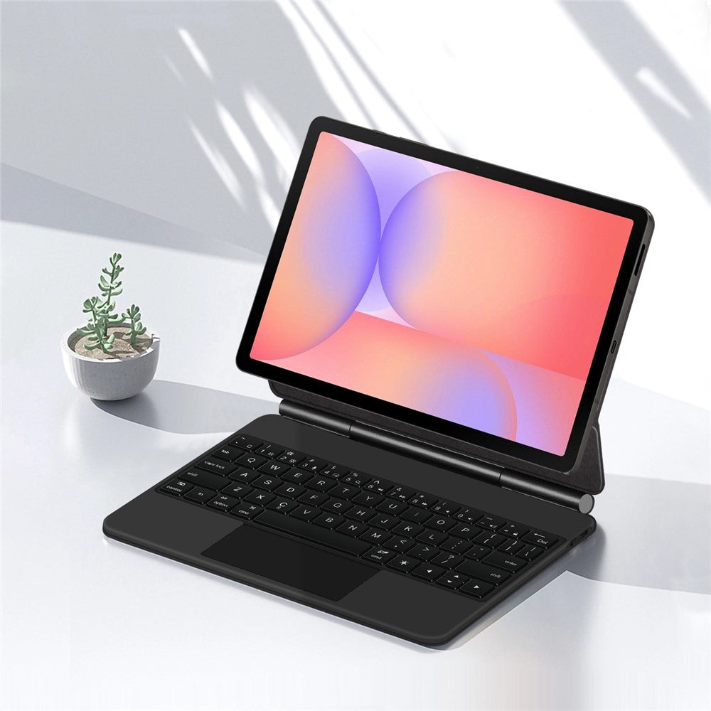 For Samsung Galaxy Tab S10 FE / S10 Lite / S9 / S8 / S7 FE Magnetic Floating Bluetooth-Compatible Keyboard (English) + Leather Tablet Case