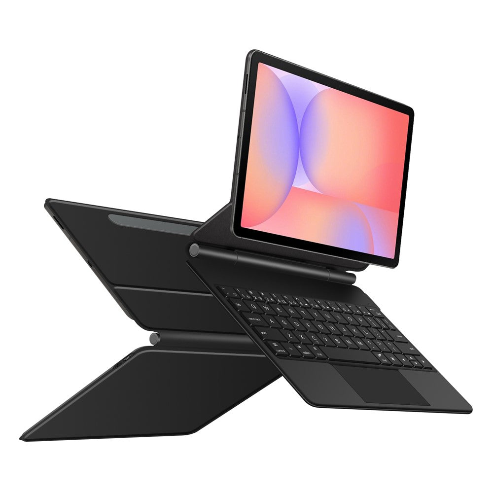 For Samsung Galaxy Tab S10 FE / S10 Lite / S9 / S8 / S7 FE Magnetic Floating Bluetooth-Compatible Keyboard (English) + Leather Tablet Case