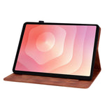 For Samsung Galaxy Tab S11 Case Lily Flower Imprint Card Slots Leather Tablet Cover