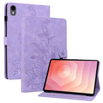 For Samsung Galaxy Tab S11 Case Lily Flower Imprint Card Slots Leather Tablet Cover