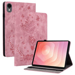 For Samsung Galaxy Tab S11 Case Card Holder Anti-Scratch Leather Cover Rose Flower Imprint
