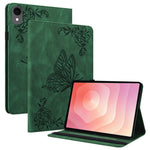 For Samsung Galaxy Tab S11 Case Butterfly Flower Imprint PU Leather Tablet Cover with Card Slots