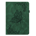 For Samsung Galaxy Tab S11 Case Butterfly Flower Imprint PU Leather Tablet Cover with Card Slots