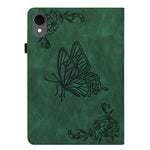 For Samsung Galaxy Tab S11 Case Butterfly Flower Imprint PU Leather Tablet Cover with Card Slots