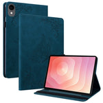 For Samsung Galaxy Tab S11 Case Butterfly Flower Imprint PU Leather Tablet Cover with Card Slots