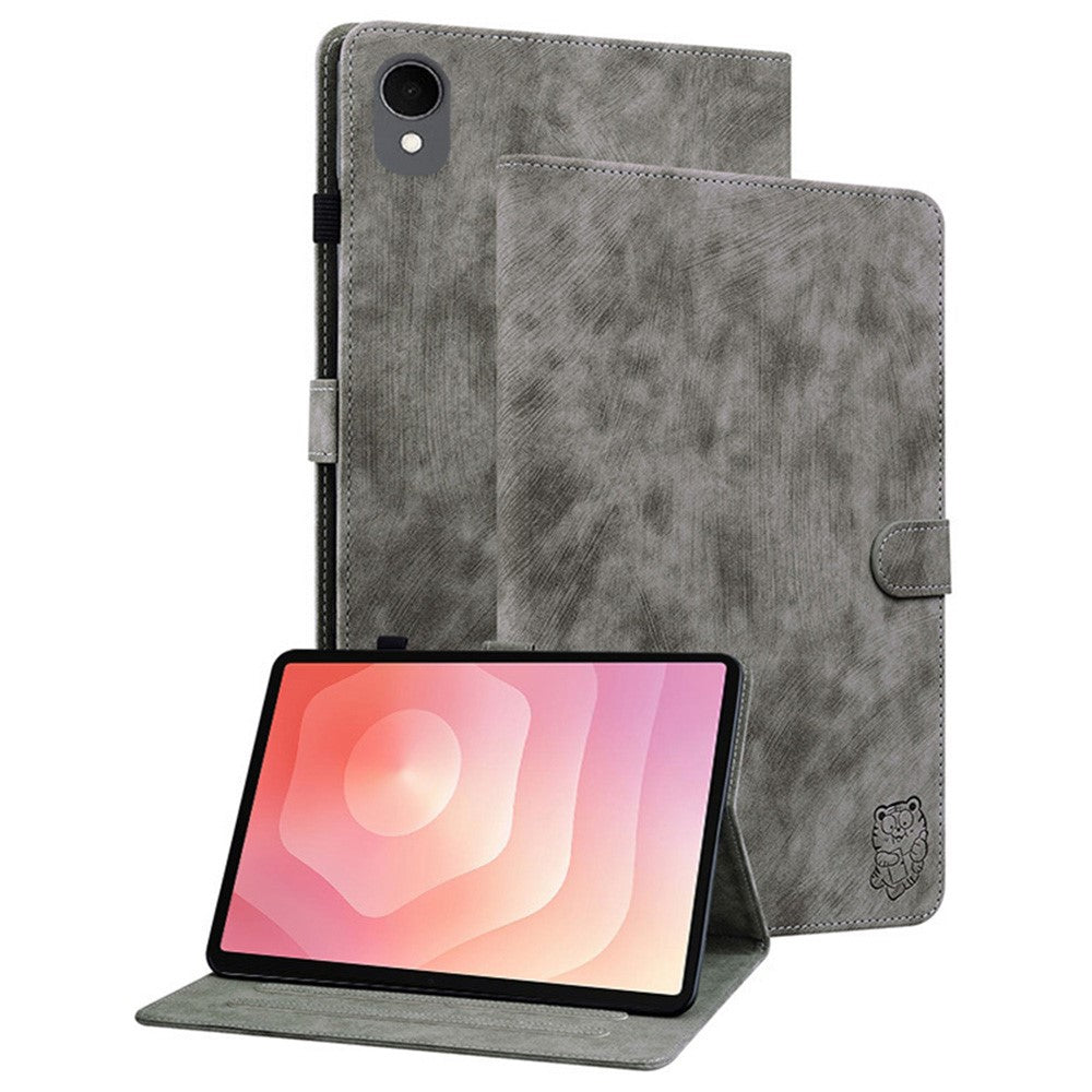 Til Samsung Galaxy Tab S11 Cover Tigerpræg Ridsefast PU Læder Tablet Cover