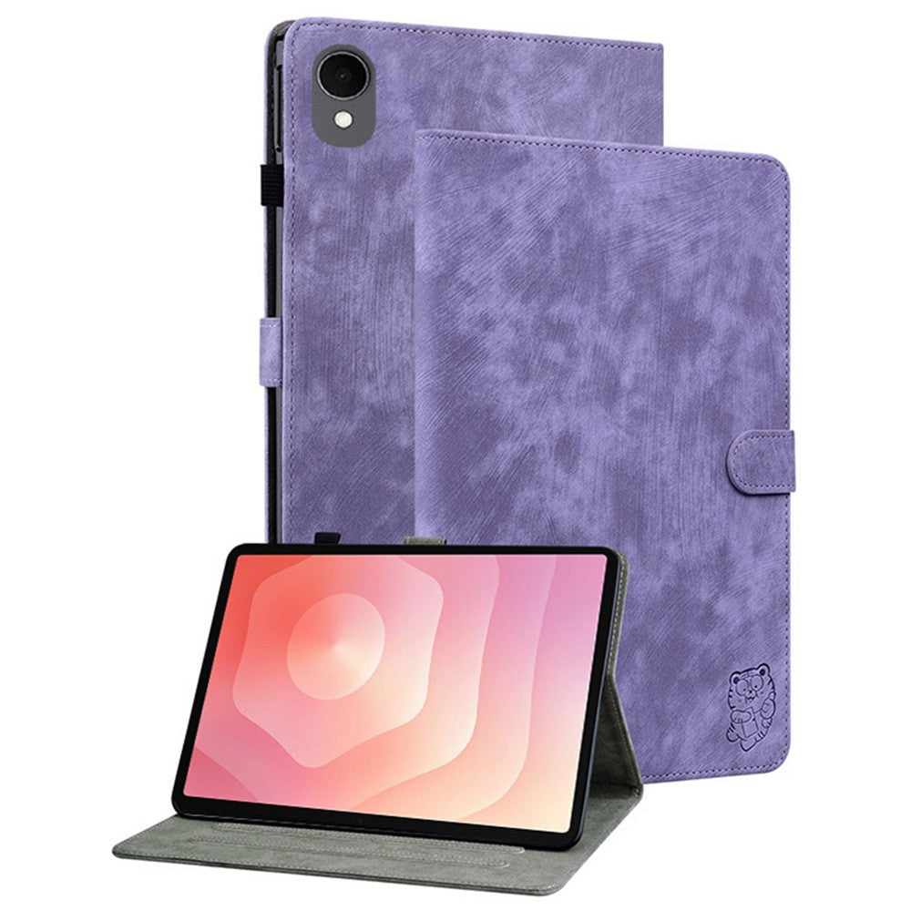 Til Samsung Galaxy Tab S11 Cover Tigerpræg Ridsefast PU Læder Tablet Cover