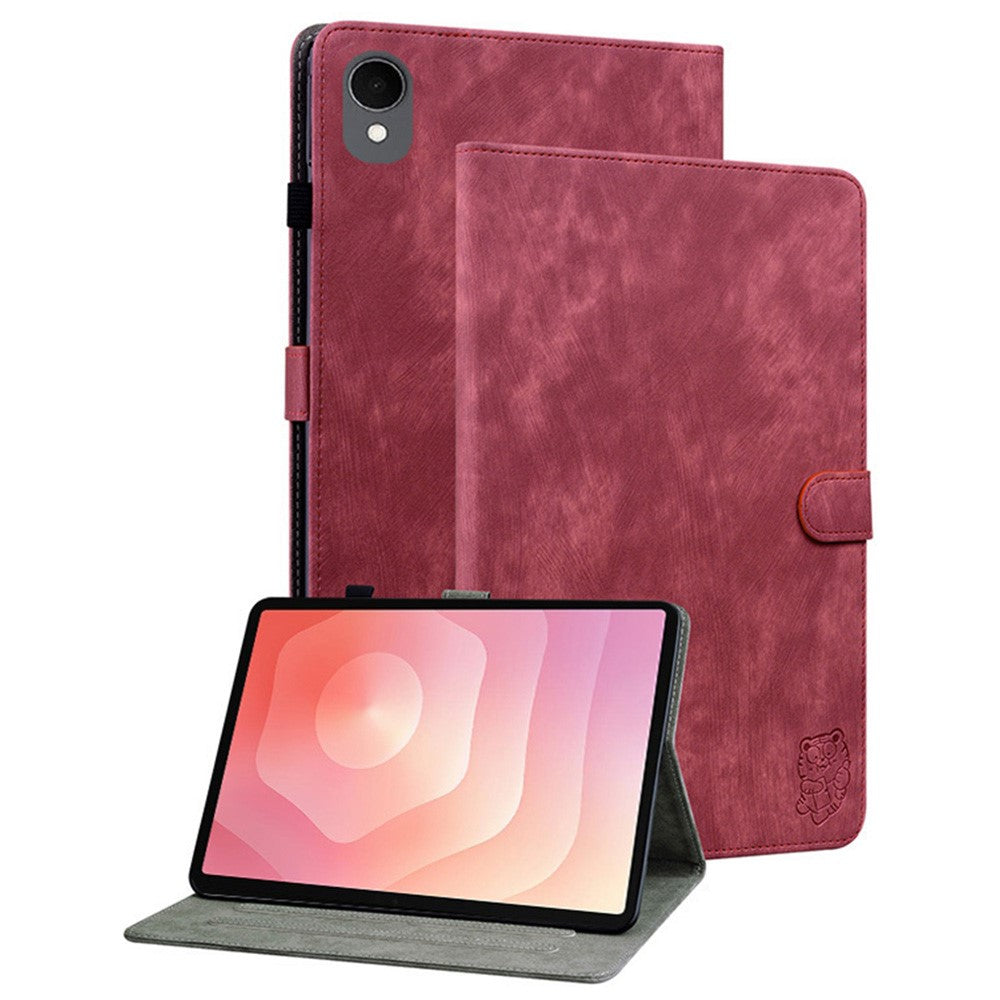 Til Samsung Galaxy Tab S11 Cover Tigerpræg Ridsefast PU Læder Tablet Cover