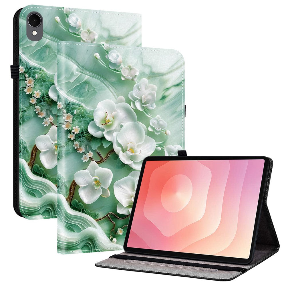 Til Samsung Galaxy Tab S11 Læderetui Mønstertrykt Stand Tablet Cover med Kortlommer