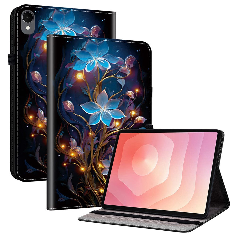 Til Samsung Galaxy Tab S11 Læderetui Mønstertrykt Stand Tablet Cover med Kortlommer