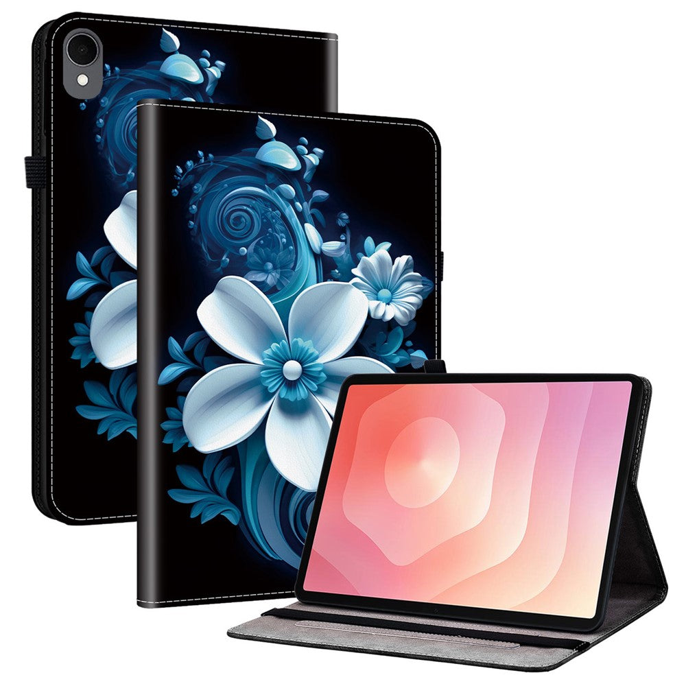 Til Samsung Galaxy Tab S11 Læderetui Mønstertrykt Stand Tablet Cover med Kortlommer