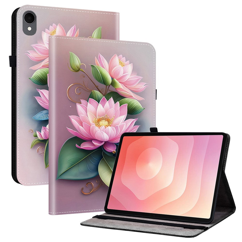 Til Samsung Galaxy Tab S11 Læderetui Mønstertrykt Stand Tablet Cover med Kortlommer