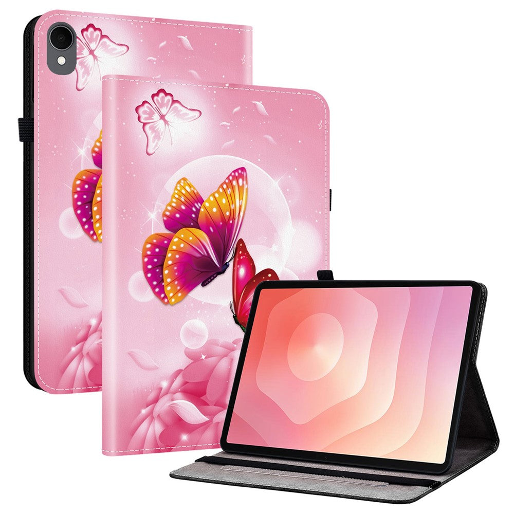 Til Samsung Galaxy Tab S11 Læderetui Mønstertrykt Stand Tablet Cover med Kortlommer