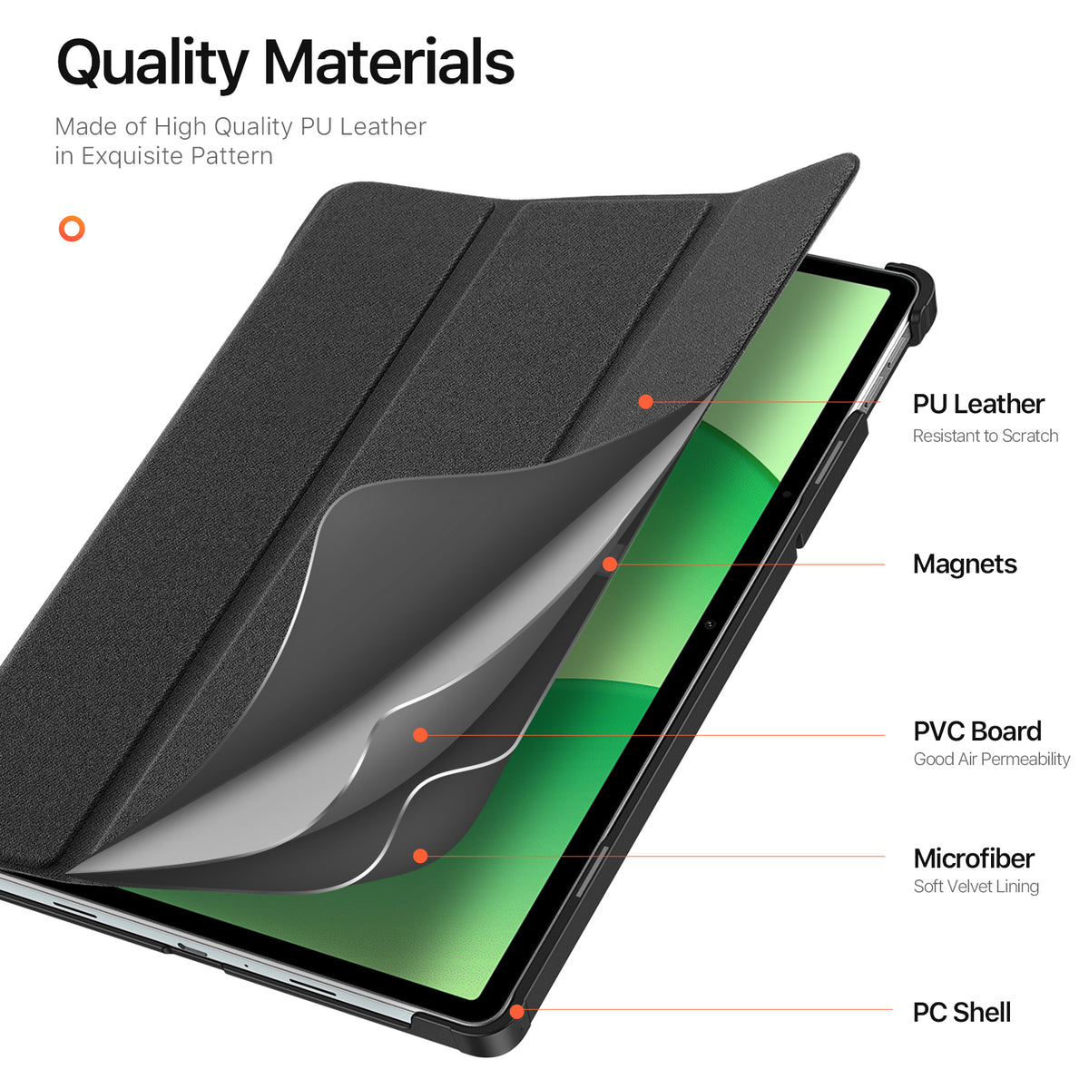 DUX DUCIS For OnePlus Pad Lite / Oppo Pad SE Case  Domo Series Tri-fold Stand PU Leather Tablet Cover