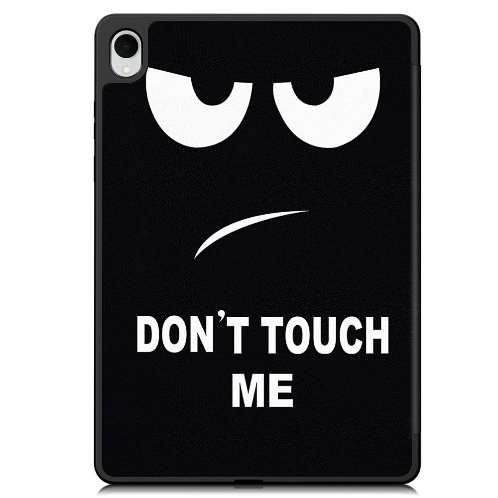 For Samsung Galaxy Tab S11 Tablet Case Pattern Printing Tri-Fold Stand Leather + TPU Cover with Pen Holder