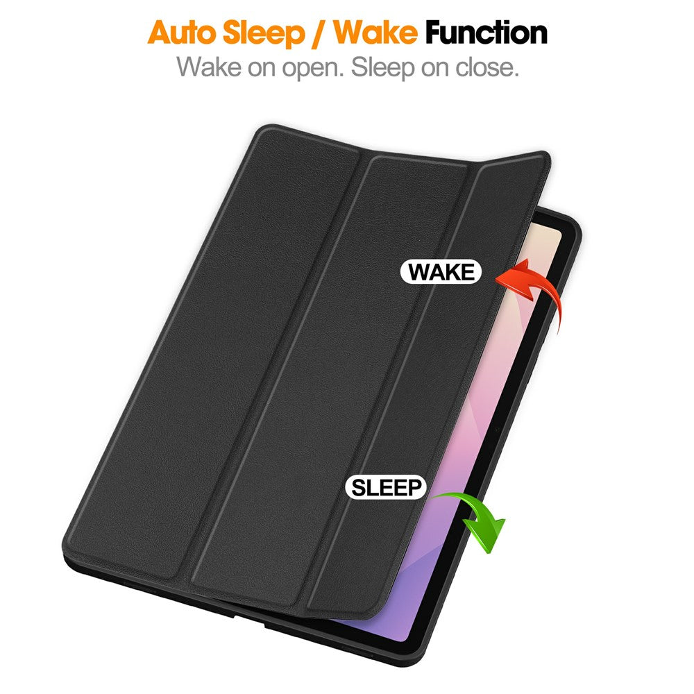 For Samsung Galaxy Tab S11 Stand Case Shock-Absorbent Leather Tablet Cover with Pen Slot