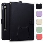 For Samsung Galaxy Tab S11 Ultra Wallet Case Leather Stand Tablet Cover with Stylus Holder, 3D Effect Cat Pattern