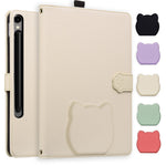 For Samsung Galaxy Tab S11 Ultra Wallet Case Leather Stand Tablet Cover with Stylus Holder, 3D Effect Cat Pattern