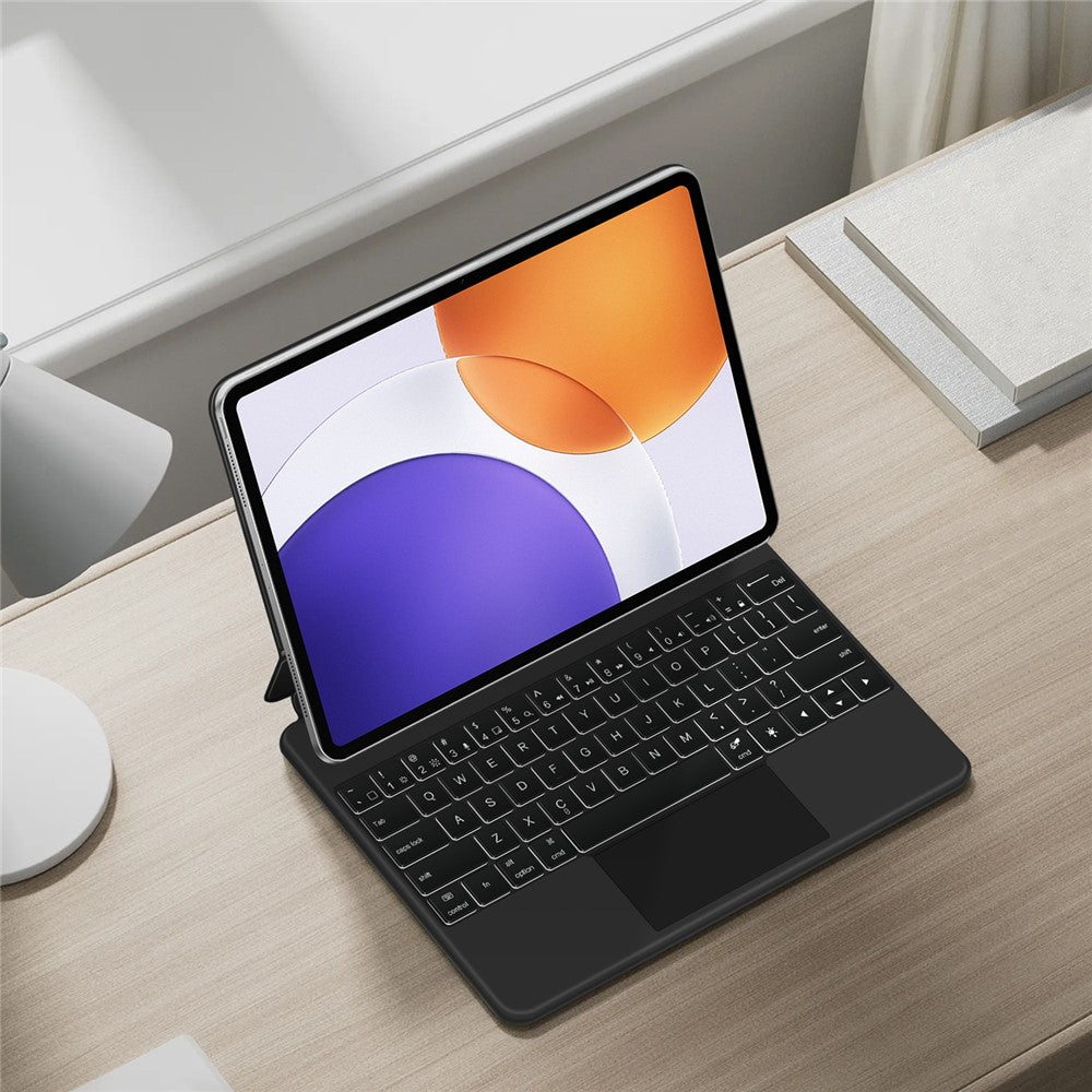 For Xiaomi Pad 7S Pro 12.5 Magnetic Floating Bluetooth-Compatible Keyboard (English) + Leather Tablet Case