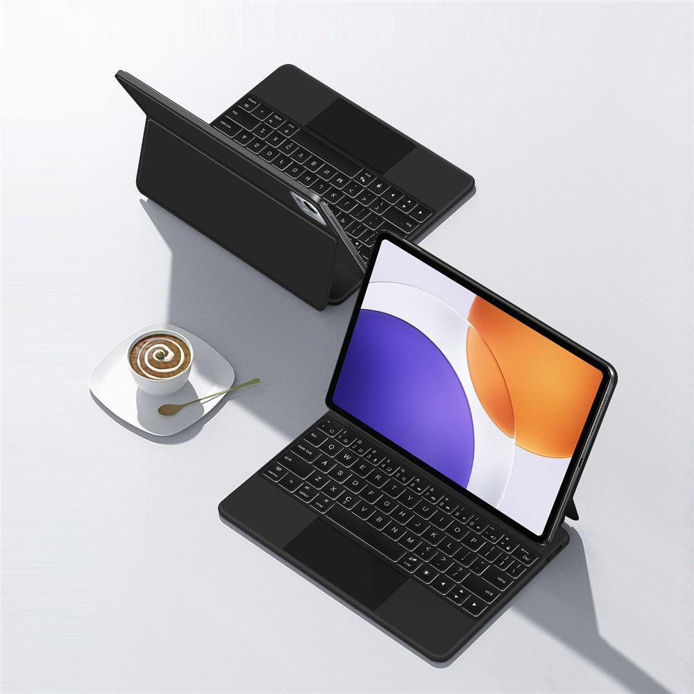 For Xiaomi Pad 7S Pro 12.5 Magnetic Floating Bluetooth-Compatible Keyboard (English) + Leather Tablet Case