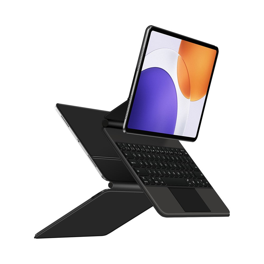 For Xiaomi Pad 7S Pro 12.5 Magnetic Floating Bluetooth-Compatible Keyboard (English) + Leather Tablet Case
