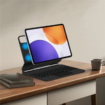 For Xiaomi Pad 7S Pro 12.5 Magnetic Floating Bluetooth-Compatible Keyboard (English) + Leather Tablet Case