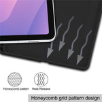Til Samsung Galaxy Tab S11 Cover Tredobbelt Stativ Ensfarvet Læder Tablet Cover med Penneholder