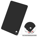 Til Samsung Galaxy Tab S11 Cover Tredobbelt Stativ Ensfarvet Læder Tablet Cover med Penneholder